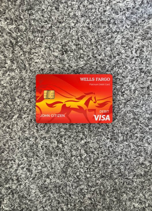 Download USA Wells Fargo bank visa debit card version 2 photolook front Photoshop template